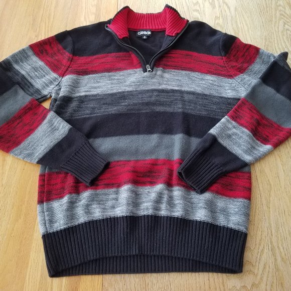 Carbon Men's Sweater, Quarter Zip Pullover, Sz Small - Picture 6 of 10
